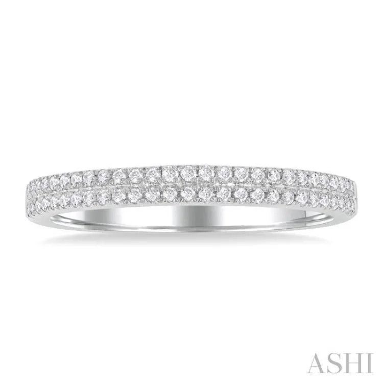 1/5 ctw Double Row Round Cut Diamond Fashion Ring in 14K White Gold