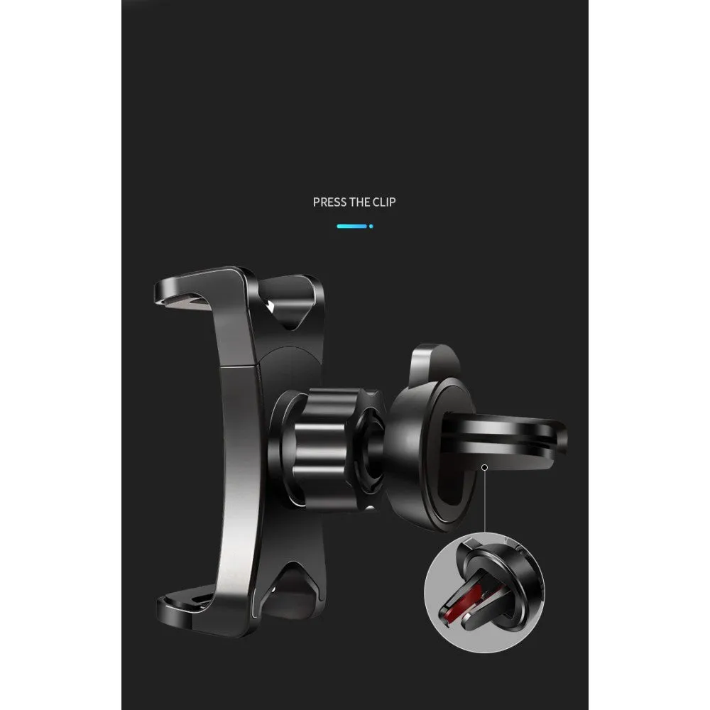 3 in 1 Car GPS Smartphone Holder: Dashboard / Visor Clamp   AC Grid Clip for BLU Energy X 2, E050L - Black
