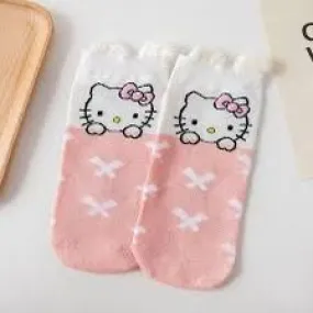 4 Pairs Socks for Women, Three-dimensional Ears, Cotton Socks, Short Tube, Children's Socks, Kawaii Pink Socks  S4856690
