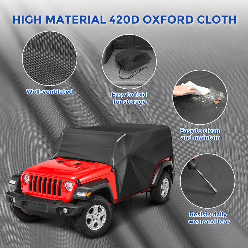 420D Oxford Cab Cover for Jeep Wrangler JK & JL 4 Door Accommodate Light Bar