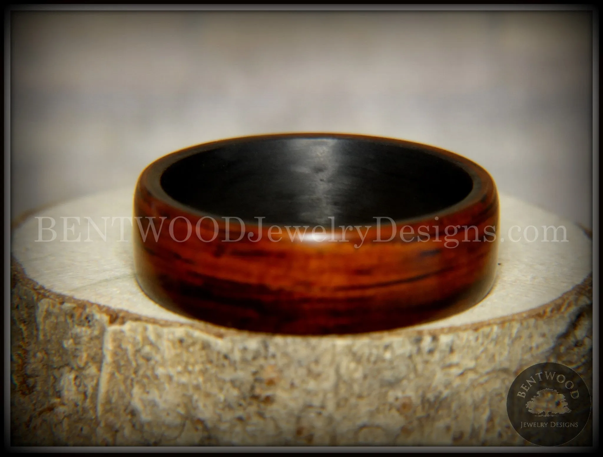 Bentwood Ring - "Coco Loco" Cocobolo Wood on Carbon Fiber Core