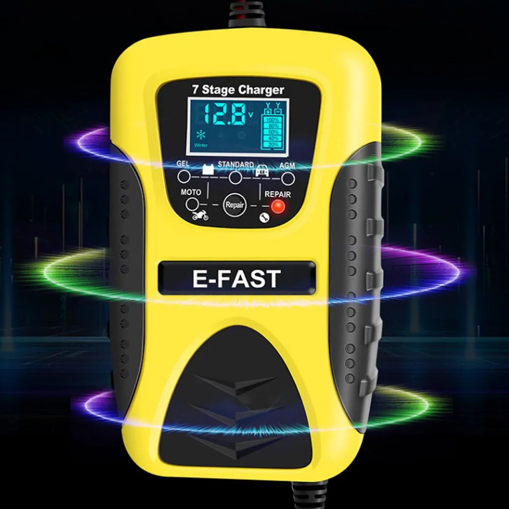 Car Motorcycle Battery Charger 12v 7-stage Multi-battery Mode