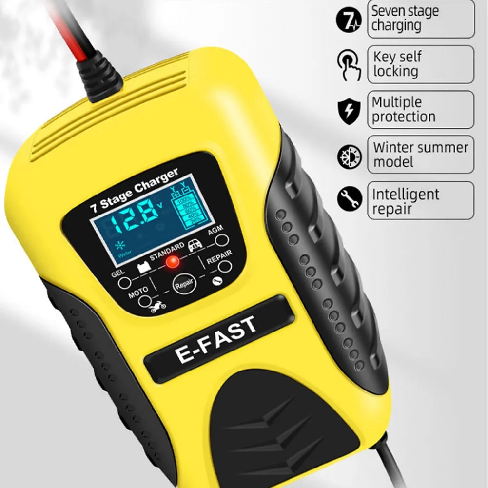 Car Motorcycle Battery Charger 12v 7-stage Multi-battery Mode