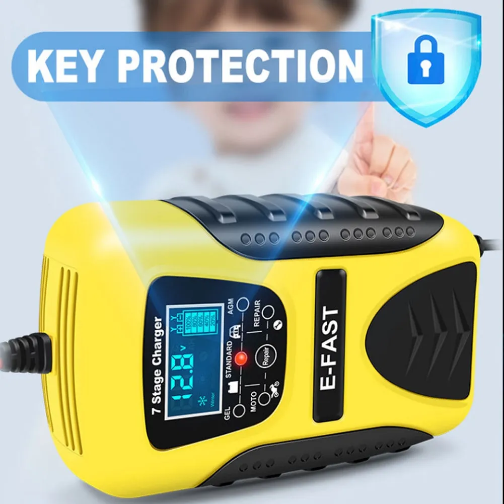 Car Motorcycle Battery Charger 12v 7-stage Multi-battery Mode