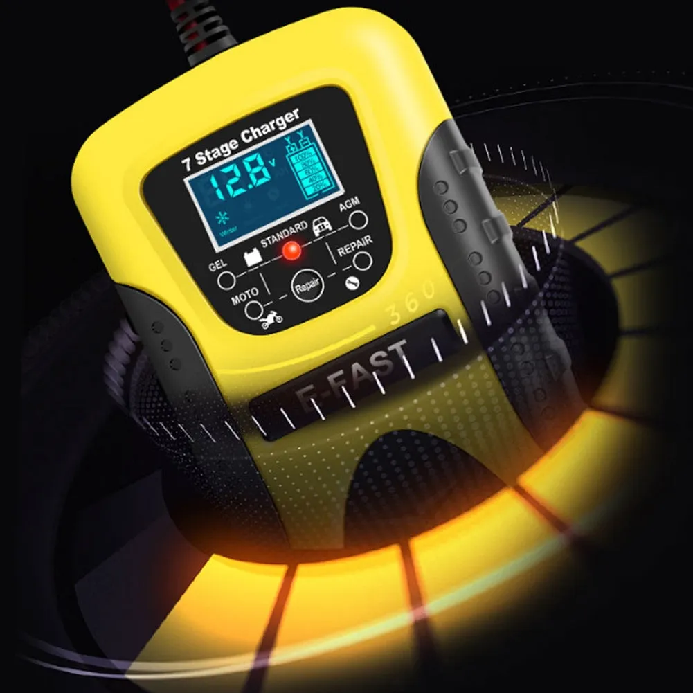 Car Motorcycle Battery Charger 12v 7-stage Multi-battery Mode