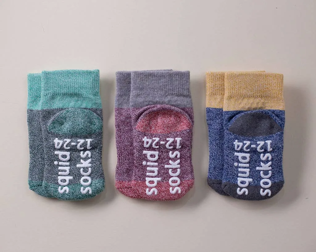 Chris - Non-Slip Baby Socks Blue, Purple, Navy Color Block