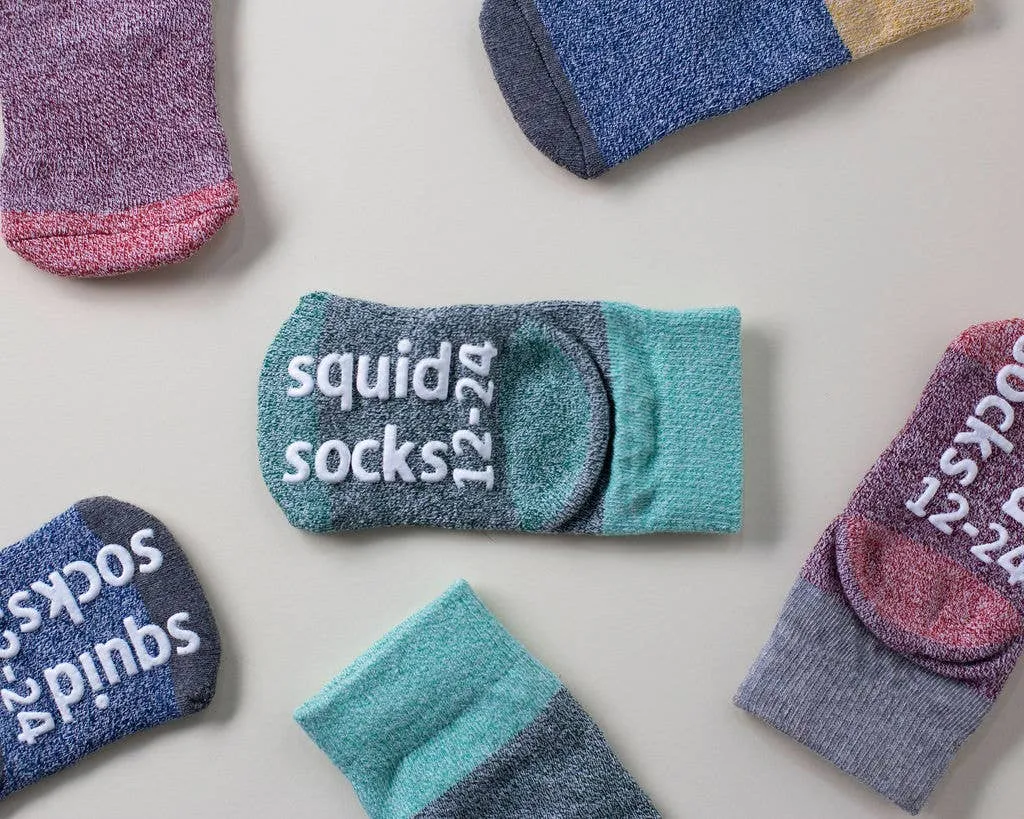 Chris - Non-Slip Baby Socks Blue, Purple, Navy Color Block