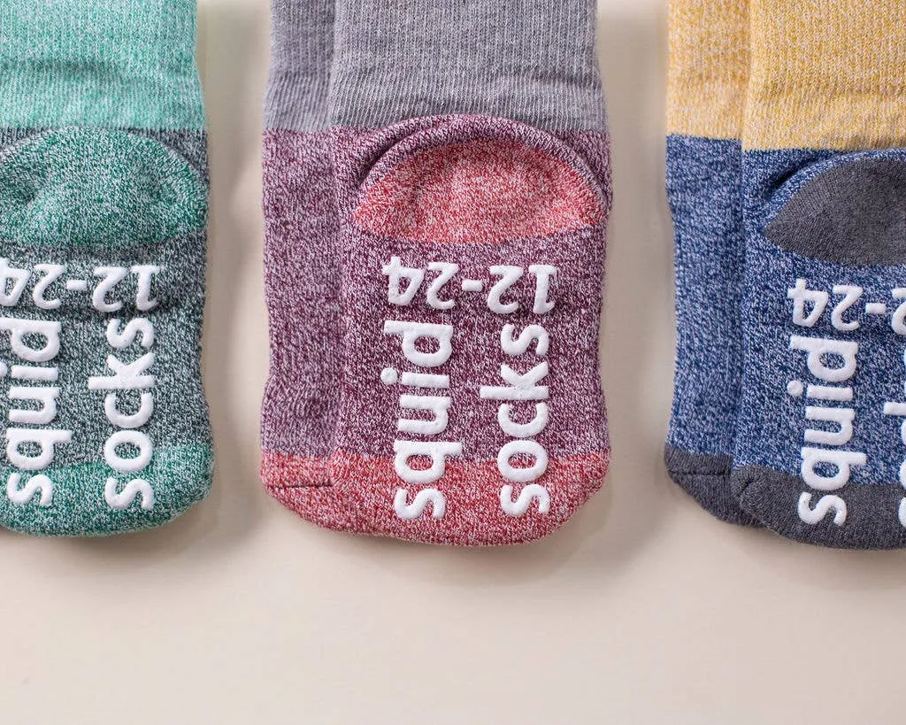 Chris - Non-Slip Baby Socks Blue, Purple, Navy Color Block