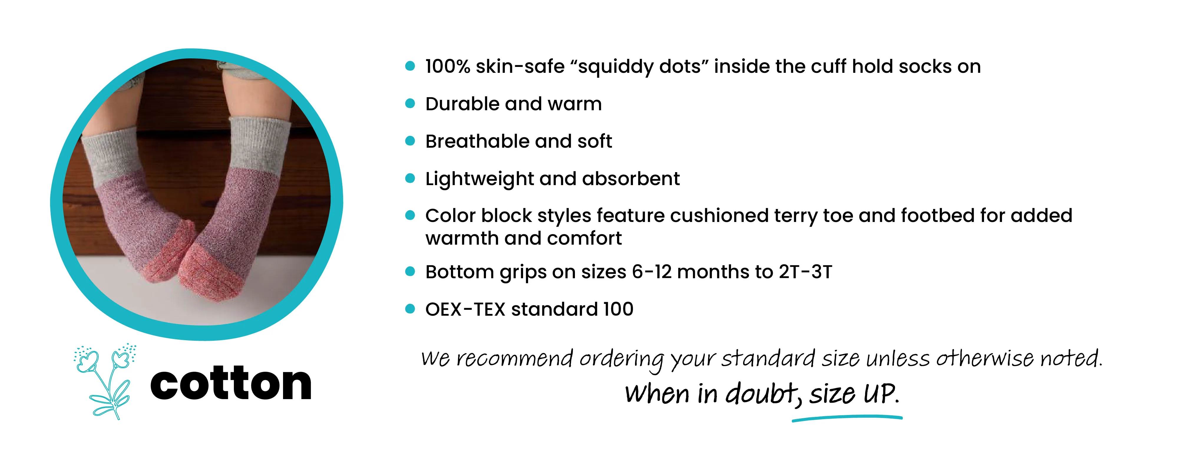 Chris - Non-Slip Baby Socks Blue, Purple, Navy Color Block