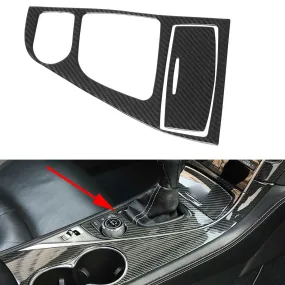 Real Carbon Fiber Car Front Console Gear Shift Panel Cover Trim Decal Sticker For Infiniti Q50 2014 2015 2016 2017 2018 2019