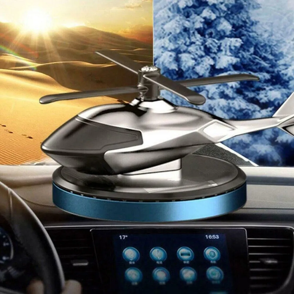 Solar Energy Rotating Helicopter Aroma Diffuser Car Air Freshener