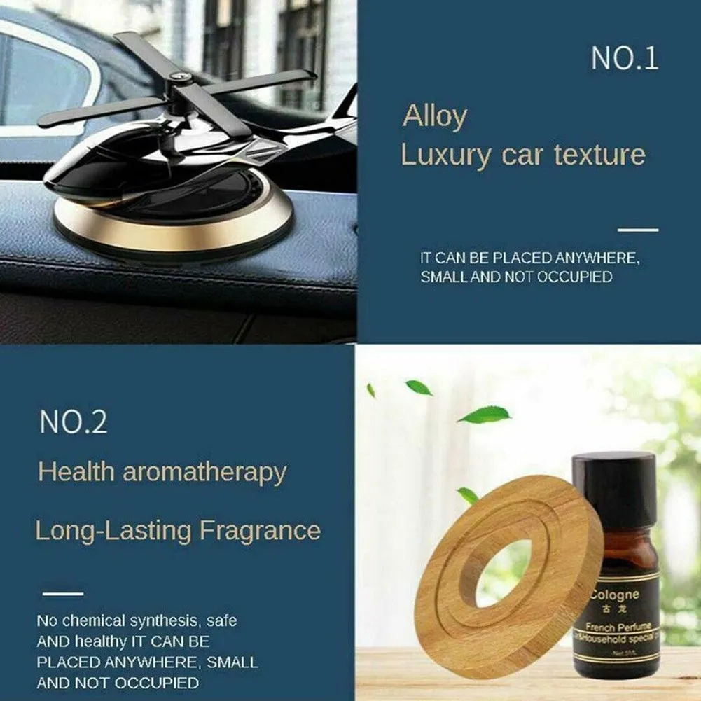 Solar Energy Rotating Helicopter Aroma Diffuser Car Air Freshener