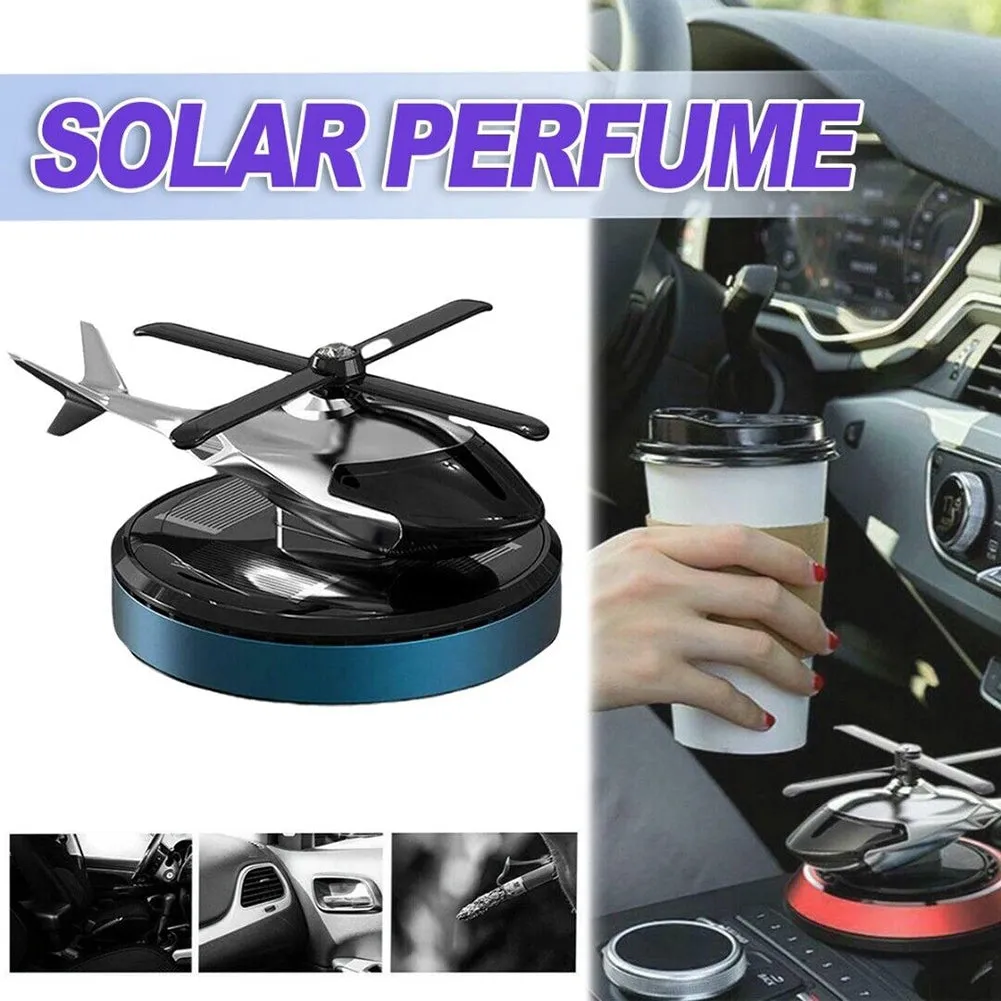 Solar Energy Rotating Helicopter Aroma Diffuser Car Air Freshener