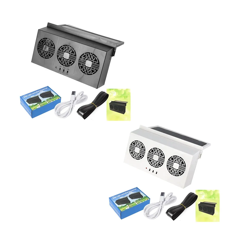 Solar Powered Car Exhaust Fan 3 Cooler 5000Rpm Solar Energy