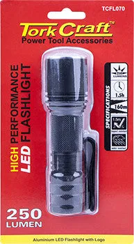 TORCH LED ALUM. 250LM BLK USE 3 X AAA BATTERIES TORK CRAFT