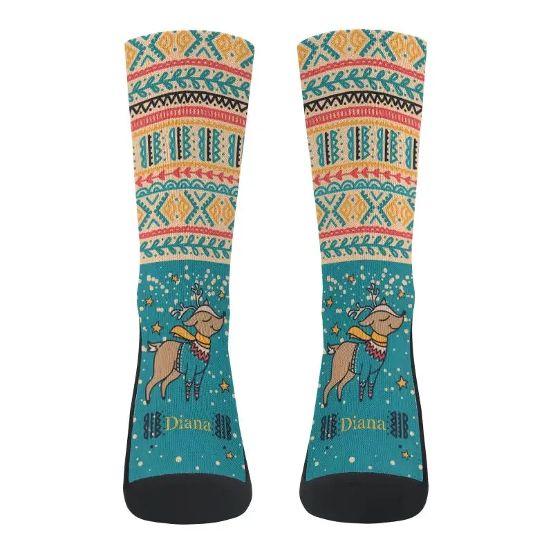 Unleash Your Holiday Spirit with Custom Reindeer Crew Socks