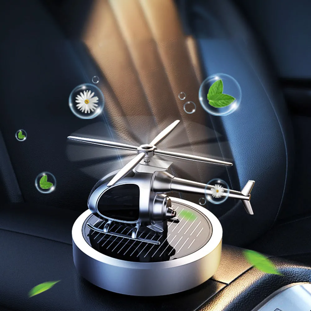 US Air Freshener Helicopter Ornaments Solar Energy Rotating