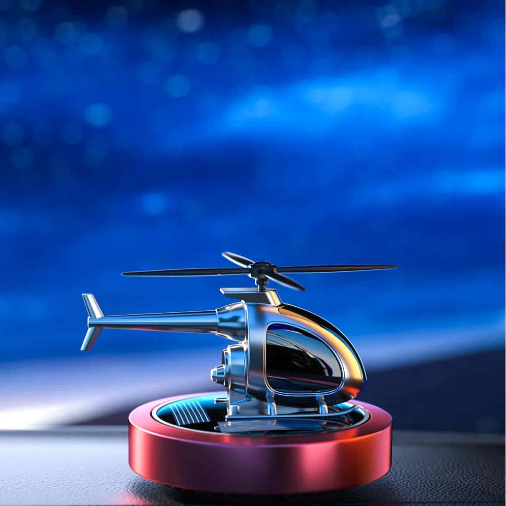 US Air Freshener Helicopter Ornaments Solar Energy Rotating