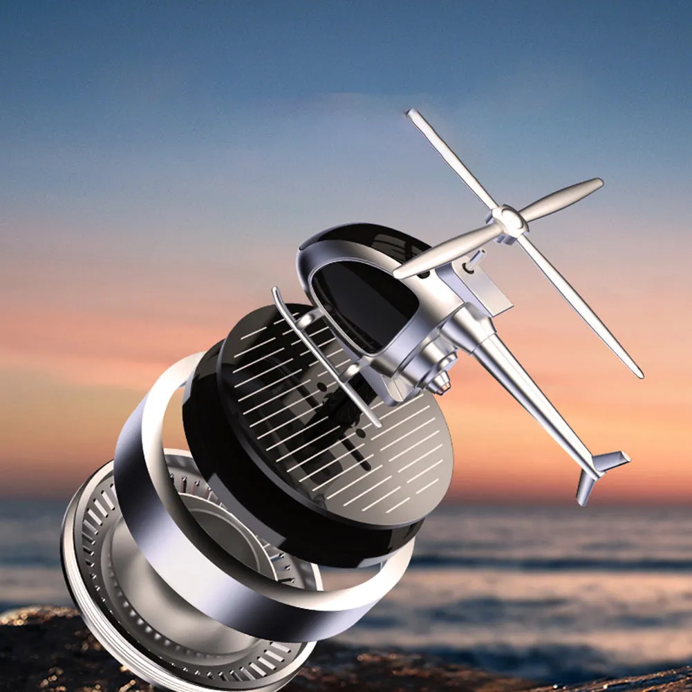 US Air Freshener Helicopter Ornaments Solar Energy Rotating