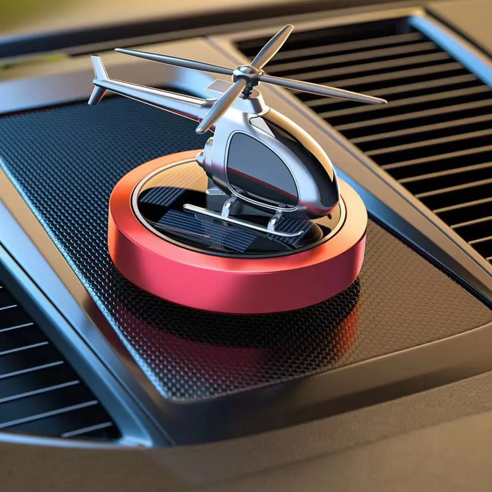 US Air Freshener Helicopter Ornaments Solar Energy Rotating