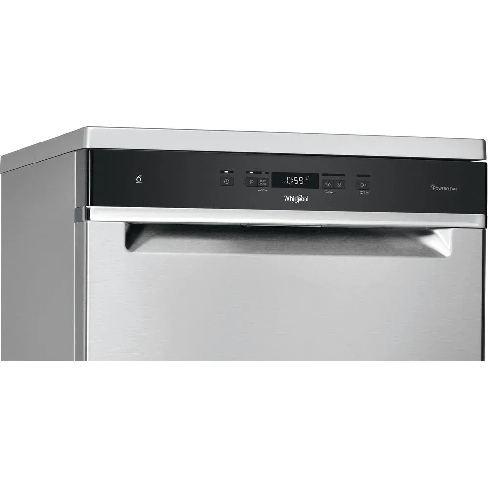 Whirlpool WFC3C33PFXUK Freestanding Dishwasher 14 Place Full Size - Stainless Steel